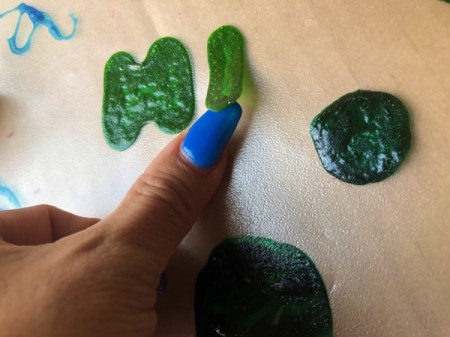 Homemade Window Clings - tap gently to make sure that they are dry and remove from the plastic