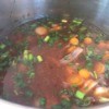Beef Shank Vegetable Broth Soup with added green onions