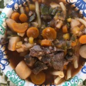 bowl of Beef Shank Vegetable Broth Soup