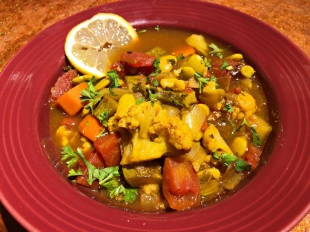 bowl of Moroccan Vegetable and Bean Soup