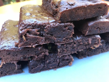 Avocado Banana Chocolate Brownies on plate