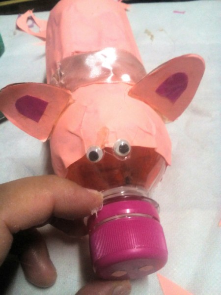Piggy Bank with Money Separator - glue on the eyes and the ears