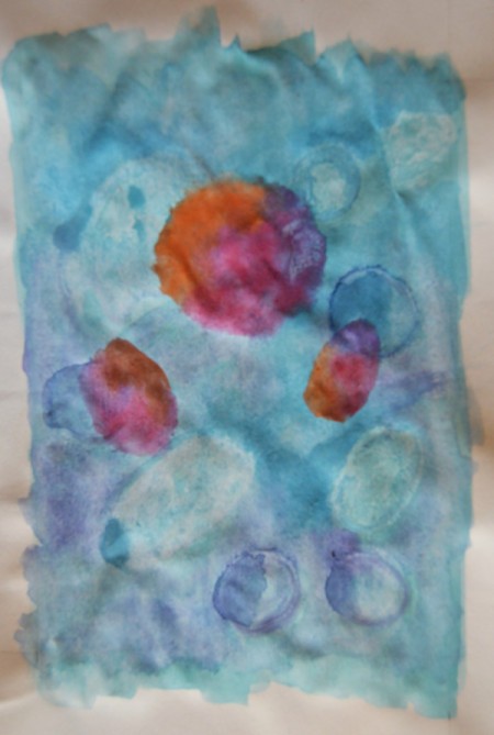 Watercolor Roses Birthday Card - repeat process to create two smaller ovals for the buds, allow to dry thoroughly