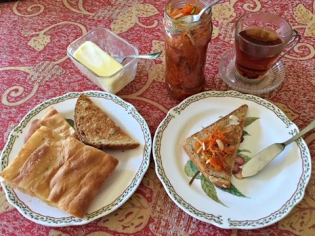 Cardamom Carrot Nut Jam on toast