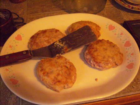 cooked patties on plate