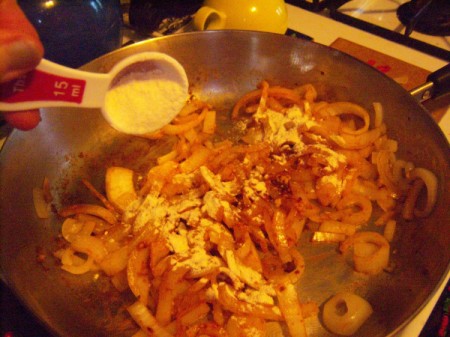 adding leftover breading