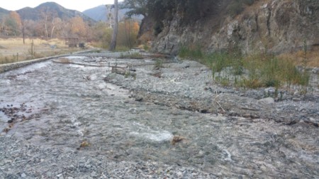 A view of a river in the San Bernardino mountains in CA.