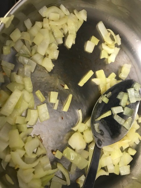 saute'ing onions and garlic