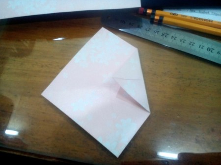 Folded Paper Photo Frame - fold one corner in toward the center