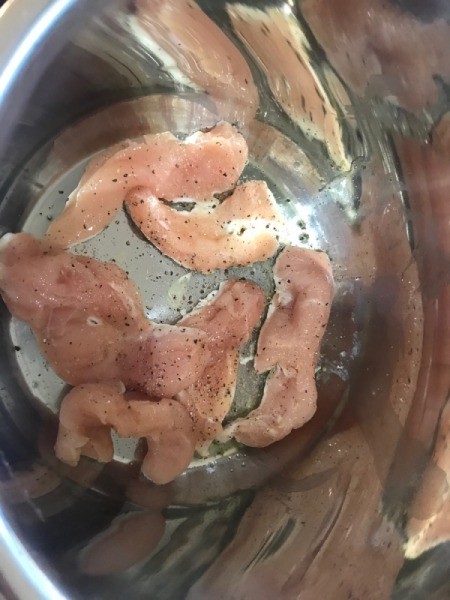 cooking chicken in pot