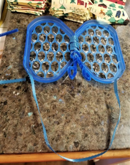 Butterfly Suncatcher Using Unique Lids - attach ribbon for hanging