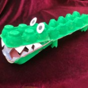 Egg Carton Alligator - finished egg carton gator