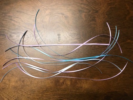 Ribbon Wand - cut out lengths of 1/8 inch ribbon