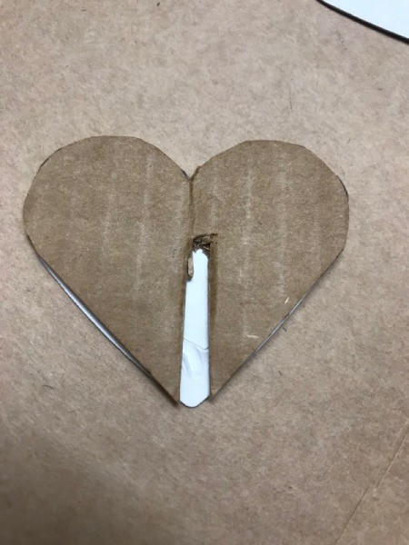 Ribbon Wand - glue cardboard heart to one of the paper hearts