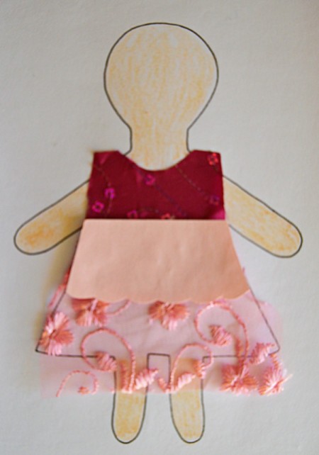 Flower Girl Kid Collage Activity - color the head, arms, and legs