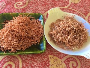 Dried Carrots with and without lemon juice