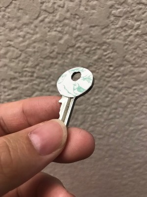 Scrapbook Paper Key Cover - finished key