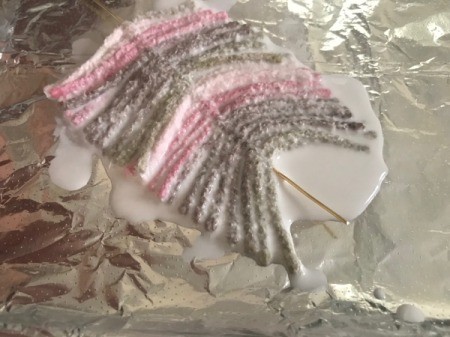 Recycled Cardboard Ring and Yarn Dreamcatcher - dip yarn in mod podge and lay on foil covered pan