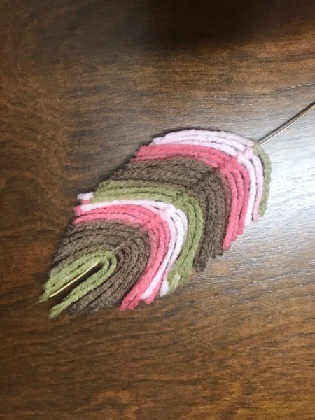 Recycled Cardboard Ring and Yarn Dreamcatcher - dried yarn