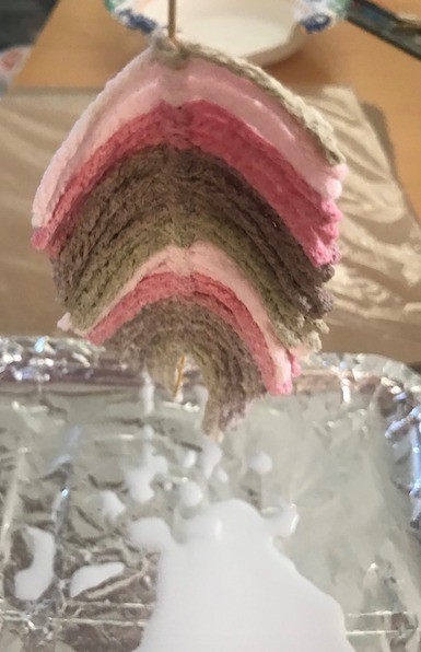 Recycled Cardboard Ring and Yarn Dreamcatcher - lift up and allow it to droop into a feather shape