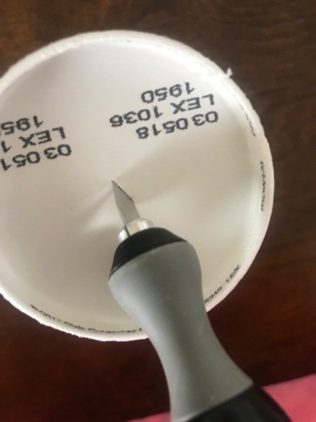 Jellyfish Piñata for Kids - cut a hole in the bottom of the cup