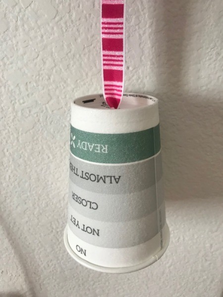 Jellyfish Piñata for Kids - cup hanging from the ribbon