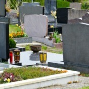 Graves with grave surrounds.