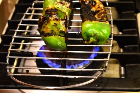 roasting peppers on rack