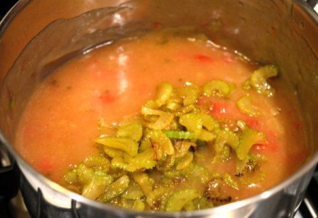 celery added to sauce