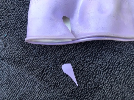 How to Patch Tears in Rubber Gloves - cut a piece of glove as a patch