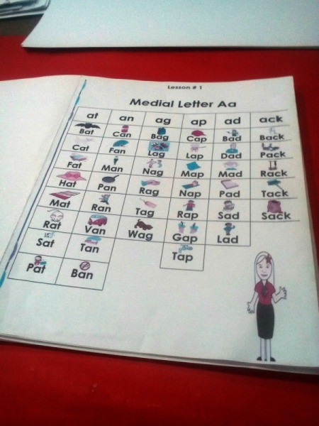 Starter Reading Notebook - stick down a reading page to each piece of bond board