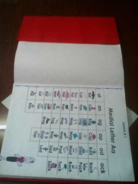 Starter Reading Notebook - back page in the cover