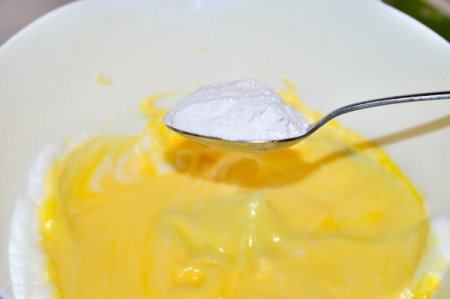 flour added to eggs