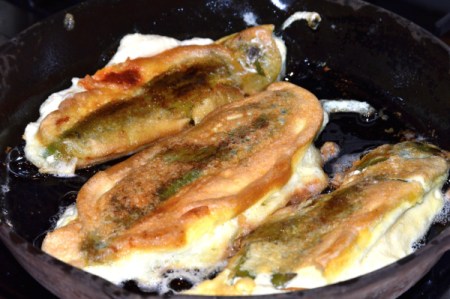 cooking Chiles in skillet