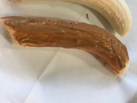 peanut butter on banana