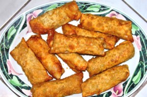 Chicken Egg Rolls on plate