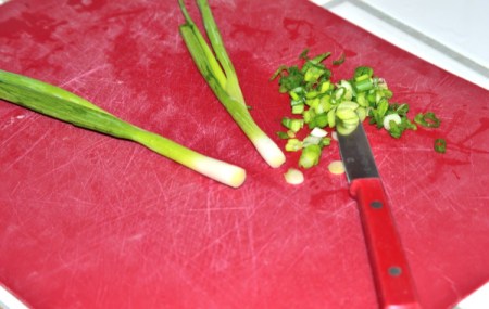 chopping green onions