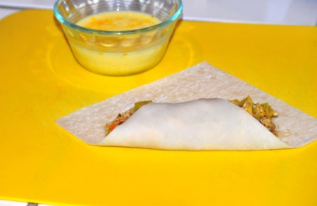 first fold on Egg Rolls