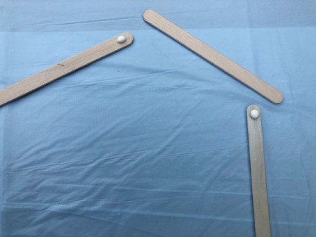 Honeycomb Shadow Shelf - without moving angles, lift top stick and apply dots of glue to the ends of the bottom stick