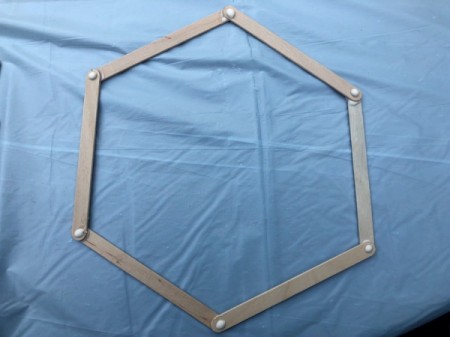 Honeycomb Shadow Shelf - add dots of glue to the ends of each stick