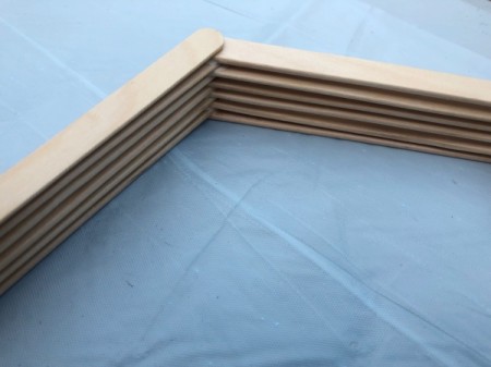 Honeycomb Shadow Shelf - staggered glue on the sticks