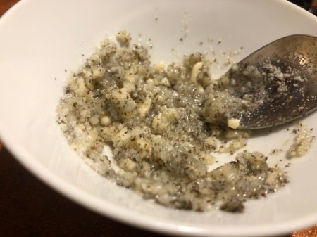 mixing herbs and cheese