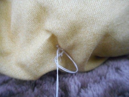 Tufting a Comforter - several loops to tie