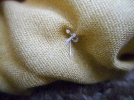 Tufting a Comforter - trim off excess