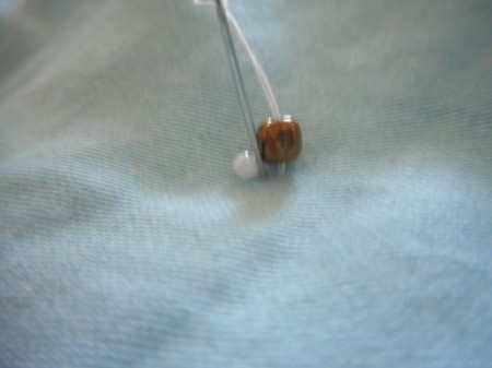 Tufting a Comforter - creating a bead flower