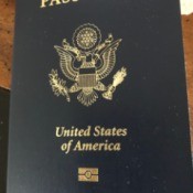 A United States of America official passport for international travel.