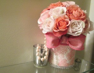 Taking Food Cans And Making Functional Pieces - can filled with fabric flowers