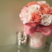 Taking Food Cans And Making Functional Pieces - can filled with fabric flowers