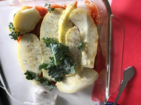 added herbs to squash in casserole