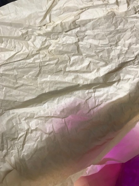 Upcycled Water Jug Gift Basket - cut two rectangles of tissue paper